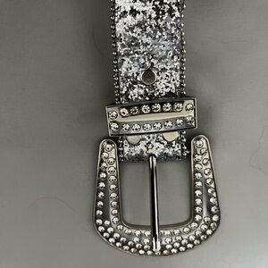 Western Rhinestone Silver Belt